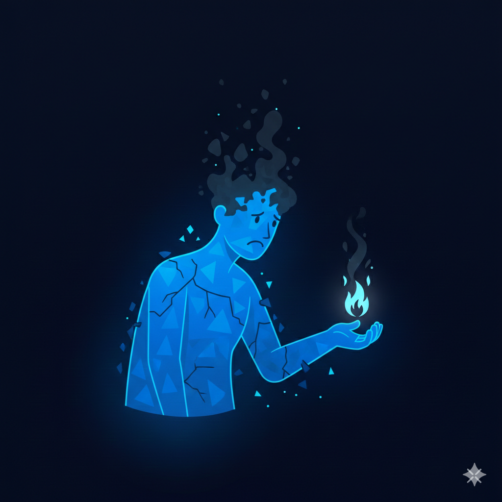 Mountain at night representing overwhelm and burnout